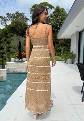 VESTIDO TRICO EMANUELE - COSH JEANS - Bege