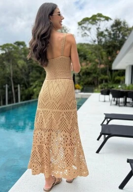 VESTIDO TRICO PARIS - COSH JEANS - Bege
