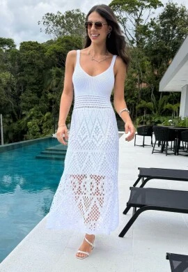 VESTIDO TRICO PARIS - COSH JEANS - Branco