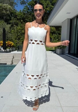 VESTIDO VIRGINIA VAZADO - COSH JEANS - Branco