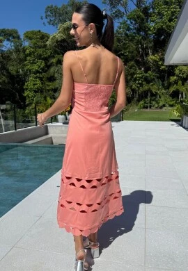 VESTIDO VIRGINIA VAZADO - COSH JEANS - Laranja
