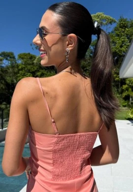 VESTIDO VIRGINIA VAZADO - COSH JEANS - Laranja