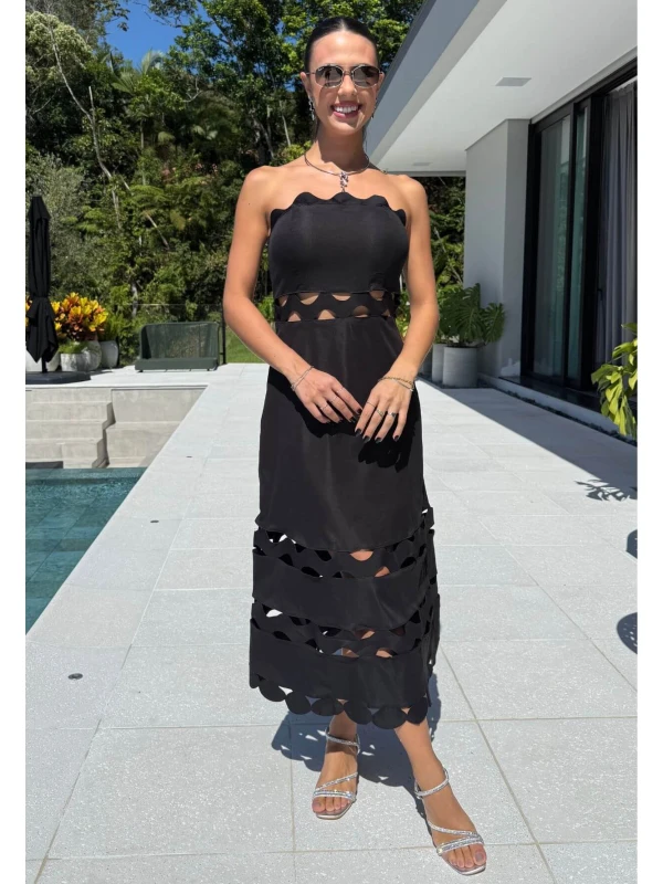 VESTIDO VIRGINIA VAZADO - COSH JEANS - Preto