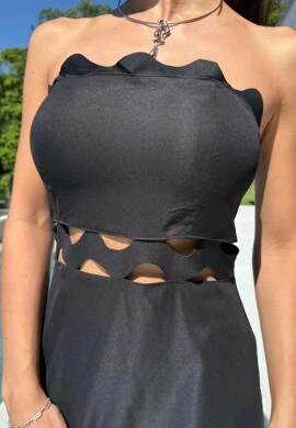 VESTIDO VIRGINIA VAZADO - COSH JEANS - Preto