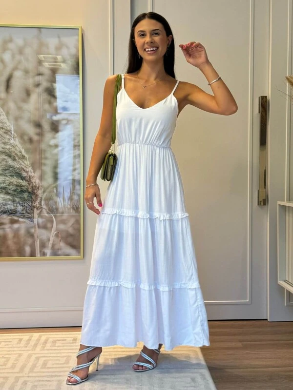 VESTIDO VISCOLINHO FEMININO - COSH JEANS - Branco