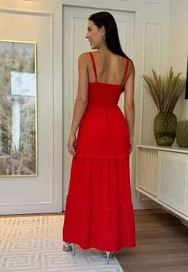 VESTIDO VISCOLINHO FEMININO - COSH JEANS - Vermelho