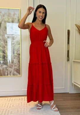 VESTIDO VISCOLINHO FEMININO - COSH JEANS - Vermelho