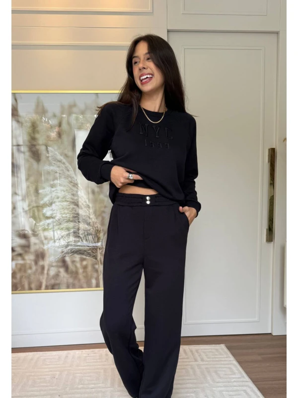 WIDE MOLETOM NADIA - COSH JEANS - Preto