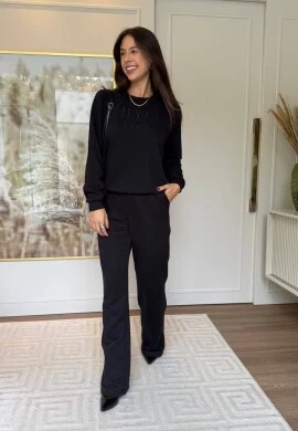 WIDE MOLETOM NADIA - COSH JEANS - Preto